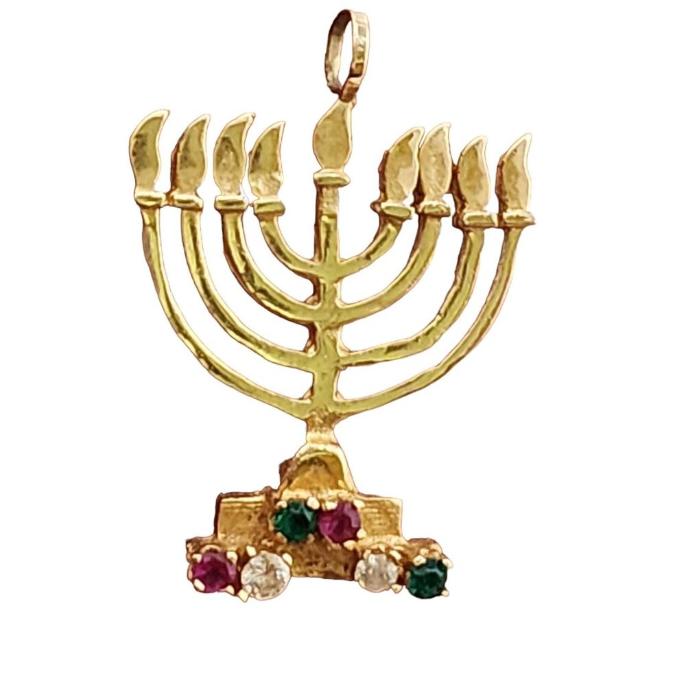 Vintage 14kt Menorah Charm (A5240)